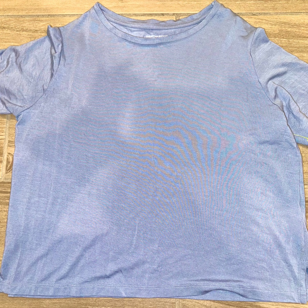 Christian Siriano New York Light Blue Short Sleeve Tee Womens XS Designer top
